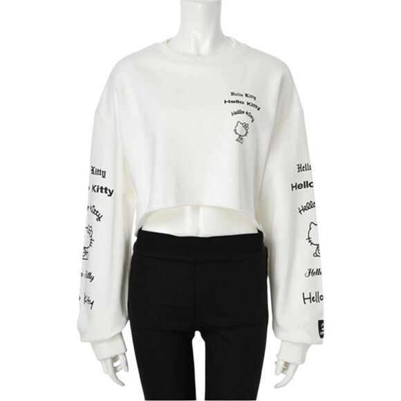 Fig & Viper White  Hello Kitty Pullover Raw Hem Sweater 
Size M - Picture 3 of 11